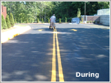pavement line striping during