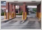post guard post protectors, parking lot maintence, post guard, post guards, plastic post guards.